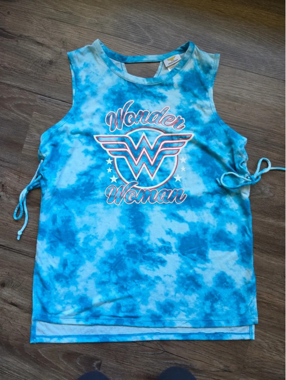 Wonder woman blue tye dye tank top size large